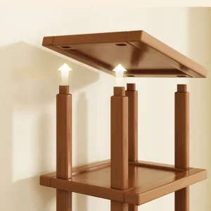 Skrivbordshylla i bambu – kompakt stapelbar förvaringshylla för skrivbordet (2–4 nivåer, 25 eller 47 cm)