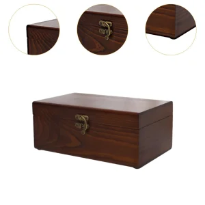 Förvaringslåda i trä för syverktyg och accessoarer