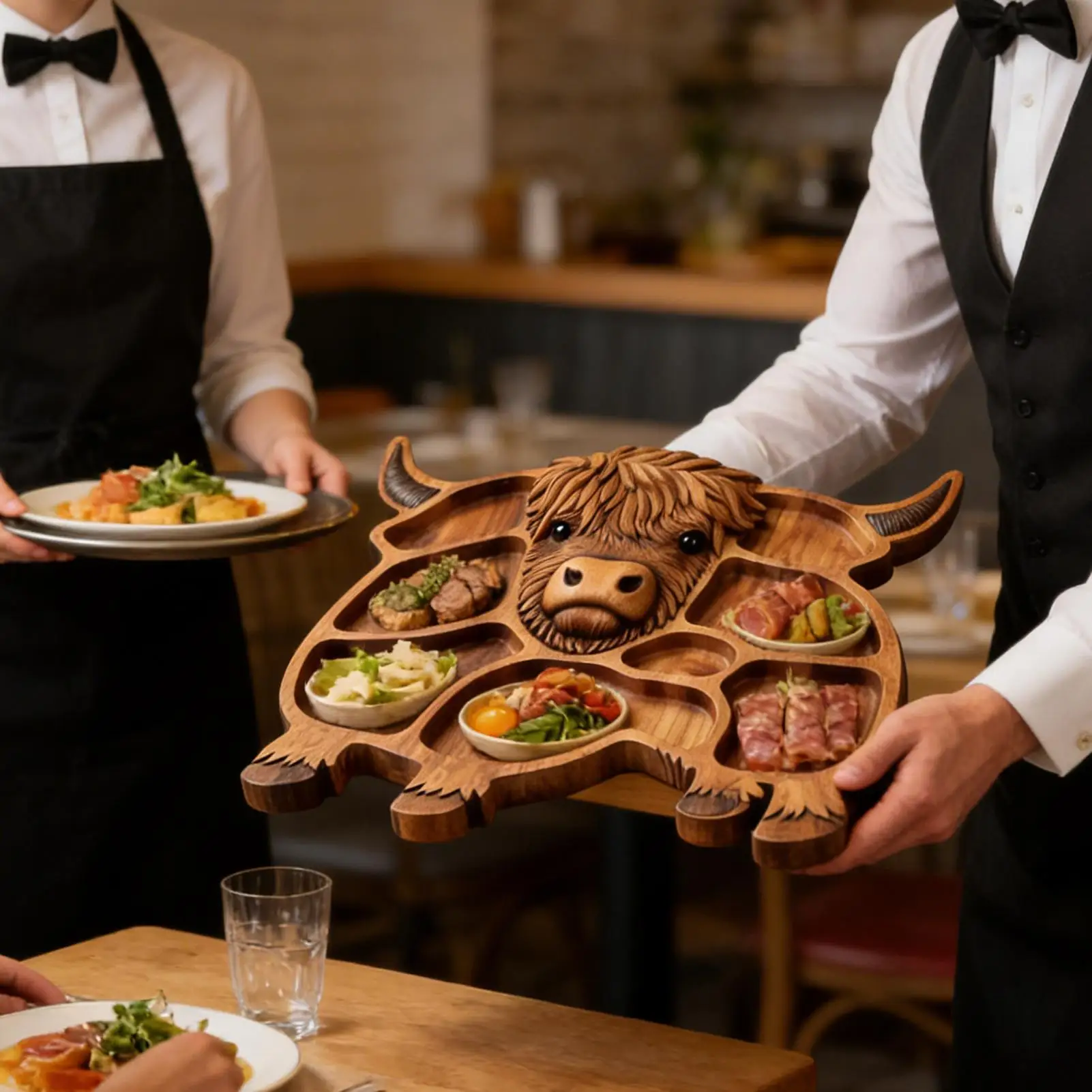 Charcuterie-bräda i trä – koformad serveringsbräda för snacks, frukt, kött och ost 3 Charcuterie-bräda i trä – koformad serveringsbräda för snacks, frukt, kött och ost - Bild 3