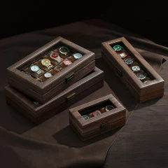 Klockbox i PU-läder med glaslock 29 Klockbox i PU-läder med glaslock