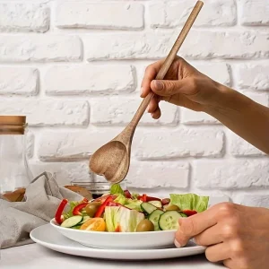 Acacia-trä Hjärtformad Serveringssked – Liten Honungs-/Rörsked för Kaffeblandning