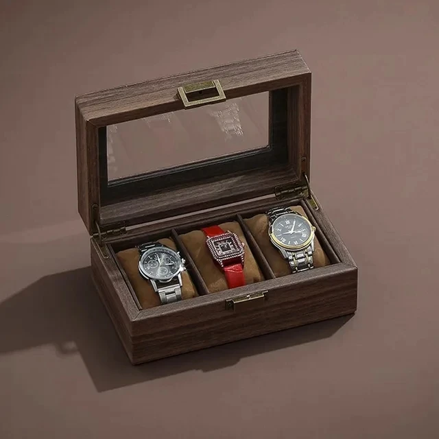 Klockbox i PU-läder med glaslock 9 Klockbox i PU-läder med glaslock - Bild 9