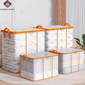 1- eller 3-delars Transparent Förvaringsväska med Handtag – För Kläder och Quilt, Vattentät PVC