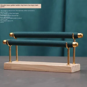 Flerskikts ringdisplayställ i massivt trä med avtagbar metallspong-stav ringhållare 31 Flerskikts ringdisplayställ i massivt trä med avtagbar metallspong-stav ringhållare