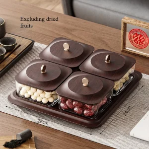 Fruktbricka i glas med mörk trälook – modulär förvaring för snacks 15 Fruktbricka i glas med mörk trälook – modulär förvaring för snacks