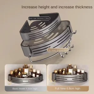 1–2-delad badrumshörnskylla med plastkrok och handdukshängare, väggmonterad 11 1–2-delad badrumshörnskylla med plastkrok och handdukshängare, väggmonterad