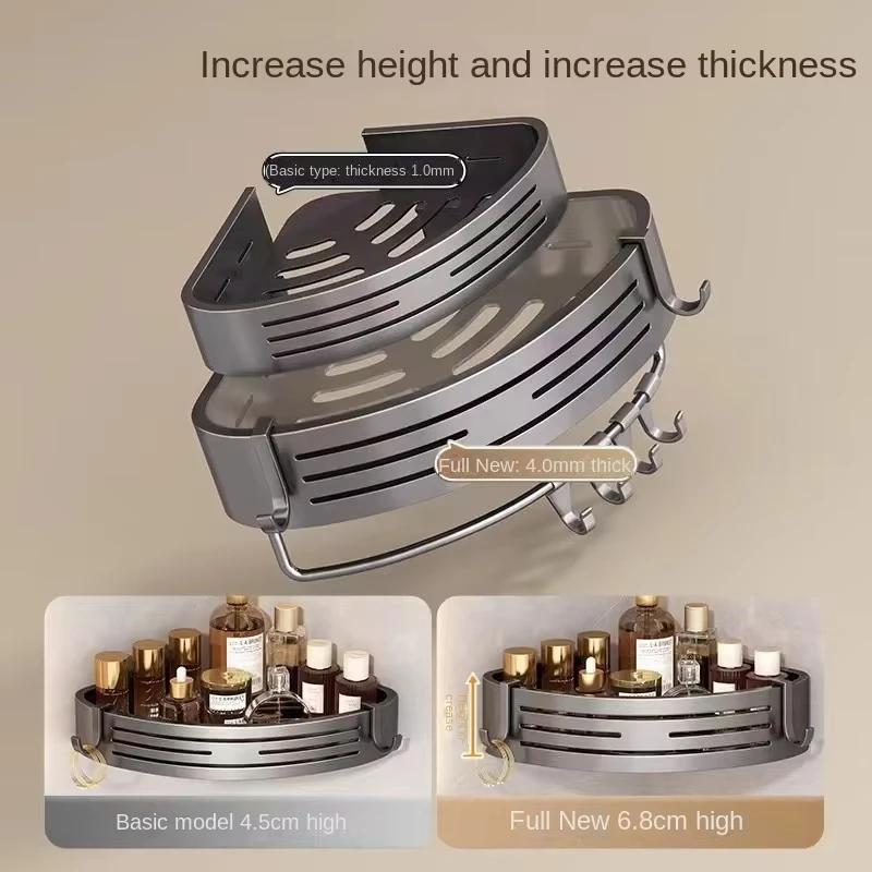 1–2-delad badrumshörnskylla med plastkrok och handdukshängare, väggmonterad 4 1–2-delad badrumshörnskylla med plastkrok och handdukshängare, väggmonterad - Bild 4