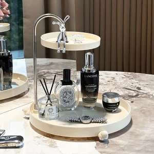 Två-nivå Smink- och Smyckesförvaringstråg – för smink, hudvård, parfym, klockor, glasögon och små accessoarer