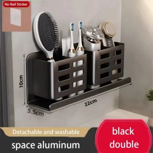 Väggmonterad Badrumsförvaring: Organisator för makeupborstar, rakhyvlar, tandborstar och tubförvaring 21 Väggmonterad Badrumsförvaring: Organisator för makeupborstar, rakhyvlar, tandborstar och tubförvaring