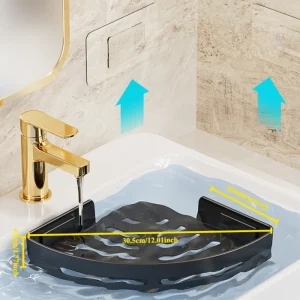 Plastics Badrumshållare – Väggmonterad hörnhylla för schampo och tvål utan borr