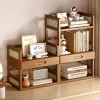Flerfunktionell förvaringshylla för kontor och hem – enkel flerlagers bokhylla i trä (retro stil)