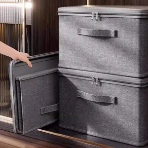 Alternative view of 2-pack Multifunktionell Förvaringsbox med stor kapacitet – för quilt, underkläder och klädförvaring, hopfällbar garderobsbox