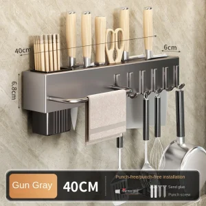 Verktygsfri kökshylla – väggmonterad multifunktionell förvaring för knivar och köksverktyg 17 Verktygsfri kökshylla – väggmonterad multifunktionell förvaring för knivar och köksverktyg