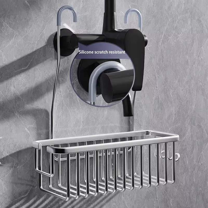 Väggmonterad duschförvaring i metall – enkel nivå 2 Väggmonterad duschförvaring i metall – enkel nivå - Bild 2