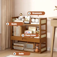 Vintage flerskikts bokhylla – retro förvaring till hemmet