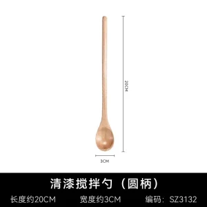 Träsked med långt skaft – liten sked för kaffe och blandning i naturligt trä