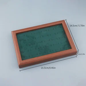 Trä Smyckesförvaringslåda – Ringdisplay och Örhänge/Armbandsdisplay