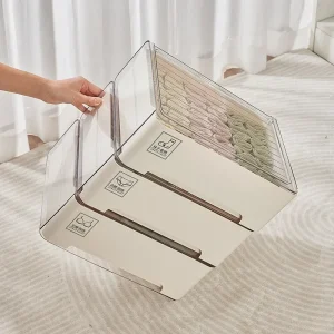 PET-låda för underkläder – stapelbar garderobsorganisator med utdragbara fack 12 PET-låda för underkläder – stapelbar garderobsorganisator med utdragbara fack