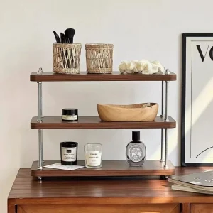 Alternative view of Vintage bambuhylla – tre-nivå förvaringsställ för kök, vardagsrum och sovrum