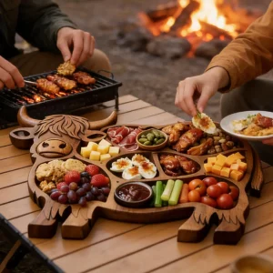 Alternative view of Charcuterie-bräda i trä – koformad serveringsbräda för snacks, frukt, kött och ost