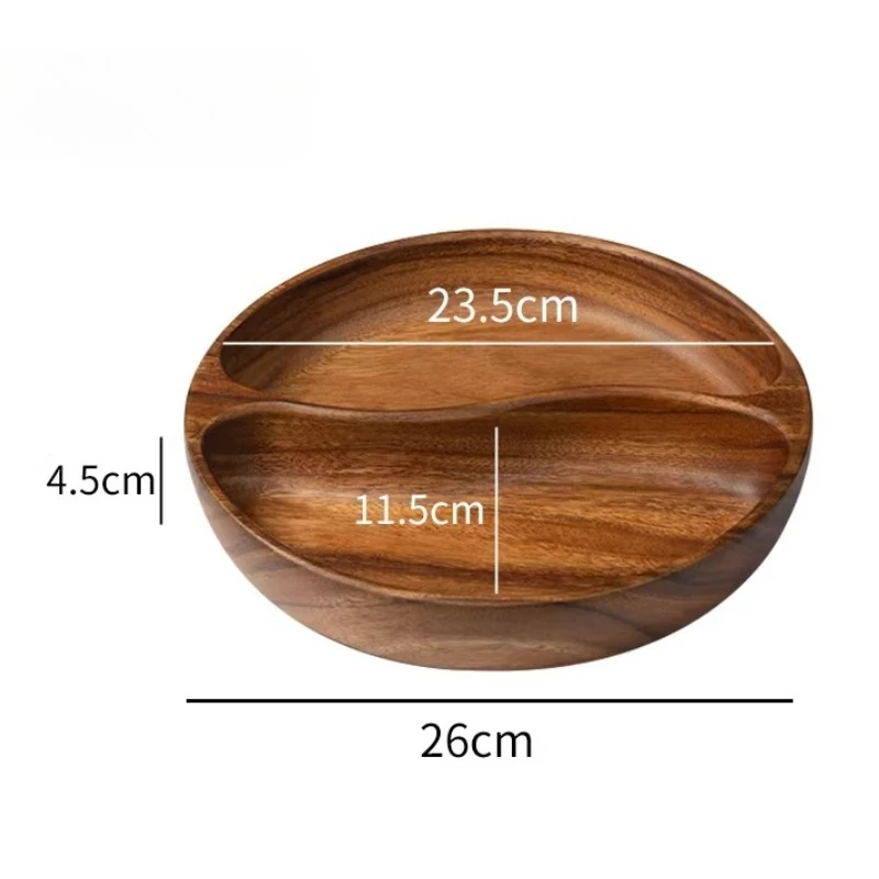 Tvådelad serveringsbräda i akaciaträ – rund frukt- och snacksfat i solid trä 6 Tvådelad serveringsbräda i akaciaträ – rund frukt- och snacksfat i solid trä - Bild 6