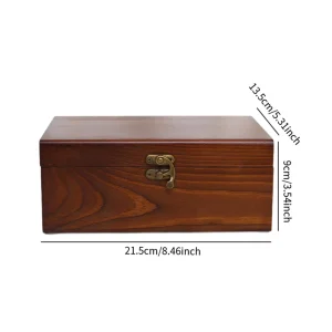 Förvaringslåda i trä för syverktyg och accessoarer