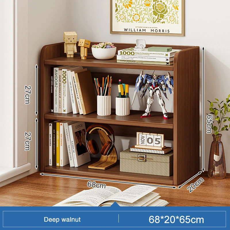 Enkel flervånings bokhylla med förvaringsbord i trä 9 Enkel flervånings bokhylla med förvaringsbord i trä - Bild 9