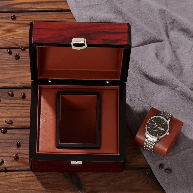 Lyxig svart klock- och smyckesbox i trä med högblank piano-lackering 4 Lyxig svart klock- och smyckesbox i trä med högblank piano-lackering - Bild 4