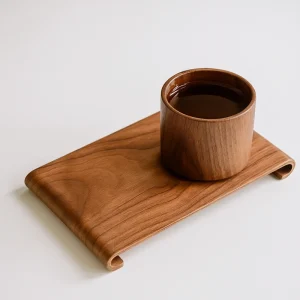 Kreativt rektangulärt trä-tefat för skrivbordet – valnöt, retro stil, värmebeständig tjock bricka 10 Kreativt rektangulärt trä-tefat för skrivbordet – valnöt, retro stil, värmebeständig tjock bricka