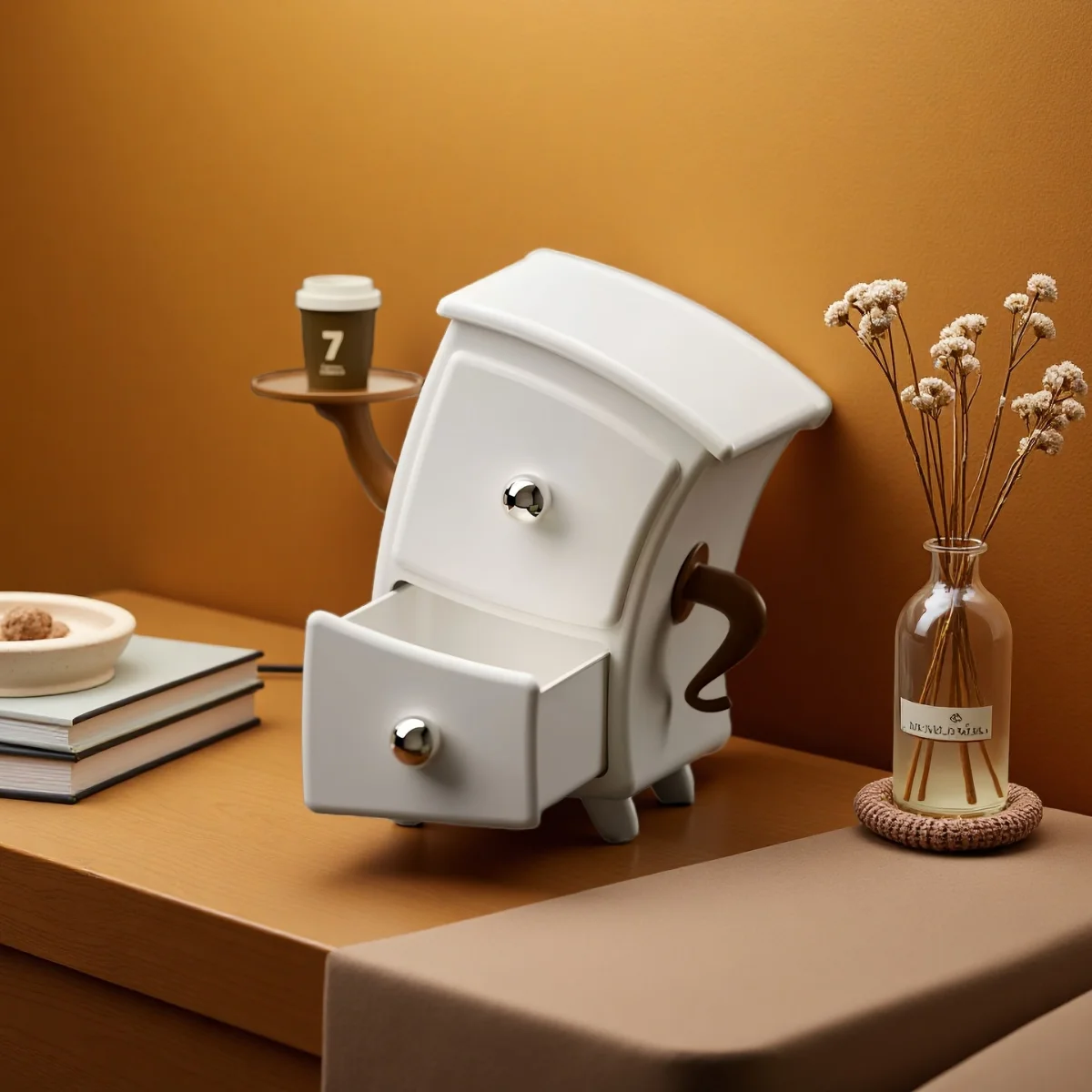 Smyckesförvaringslåda i unik form med kosmetikapuff-organizer och lådor 3 Smyckesförvaringslåda i unik form med kosmetikapuff-organizer och lådor - Bild 3