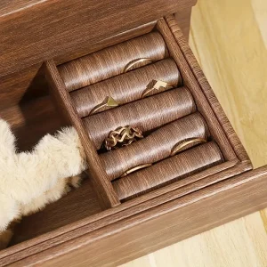 6-fack dubbelvånings antik klock- och smyckesförvaringslåda