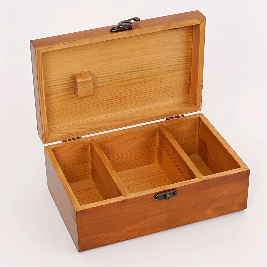 Träförvaringslåda med lock – multifackad sy- och hobbyorganisator i vintage stil 4 Träförvaringslåda med lock – multifackad sy- och hobbyorganisator i vintage stil - Bild 4