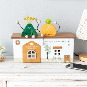 Träbaserad kabelorganisator för skrivbord – två storlekar