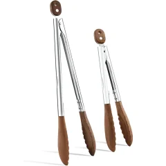 Kökstång i trä och rostfritt stål med trähandtag – lång tång för matlagning och sallad 31 Kökstång i trä och rostfritt stål med trähandtag – lång tång för matlagning och sallad