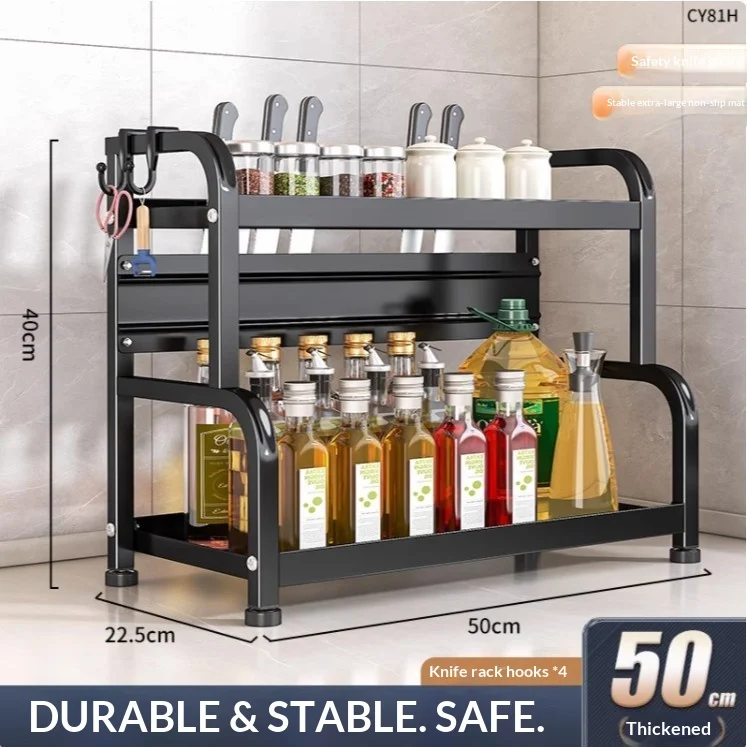 Modernt kryddställ för kök – bänkskivans förvaringshylla med tre våningar 18 Modernt kryddställ för kök – bänkskivans förvaringshylla med tre våningar - Bild 18