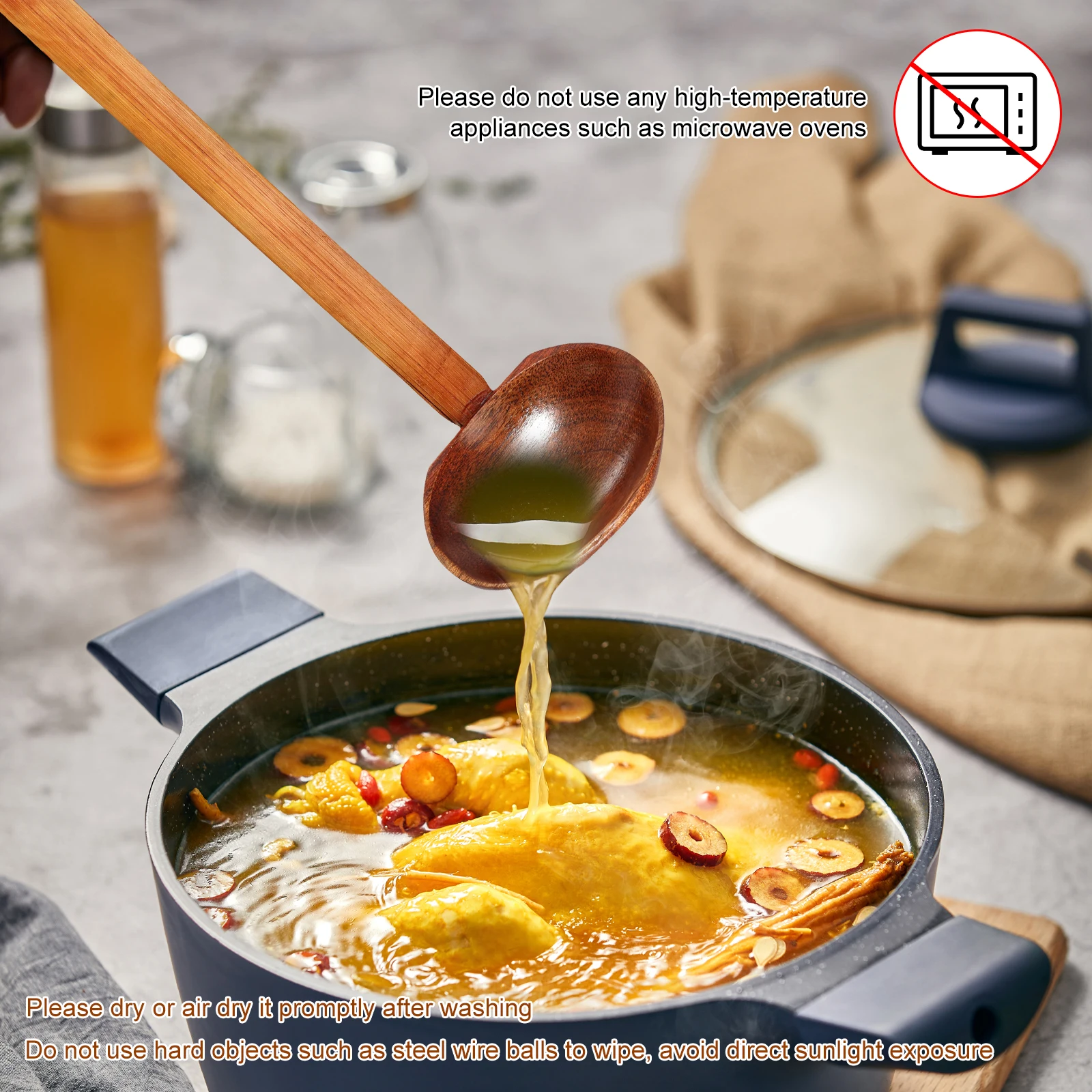 Soppslev i trä – miljövänlig bordsservis, ramen-slev i rund och oval form 5 Soppslev i trä – miljövänlig bordsservis, ramen-slev i rund och oval form - Bild 5