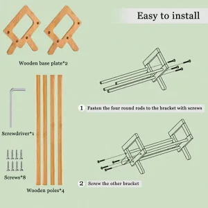 Skrivbordshylla i bambu – liten dekorativ bokhylla och förvaringshylla för vardagsrum