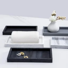 Tjockad rektangulär badrumstray i silikon – spräckfri förvaring, lättviktig