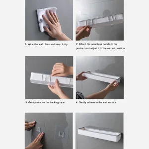 1 stycke No-Drill Över-Toalett-hylla – Väggmonterad Multifunktionell Badrumsförvaring
