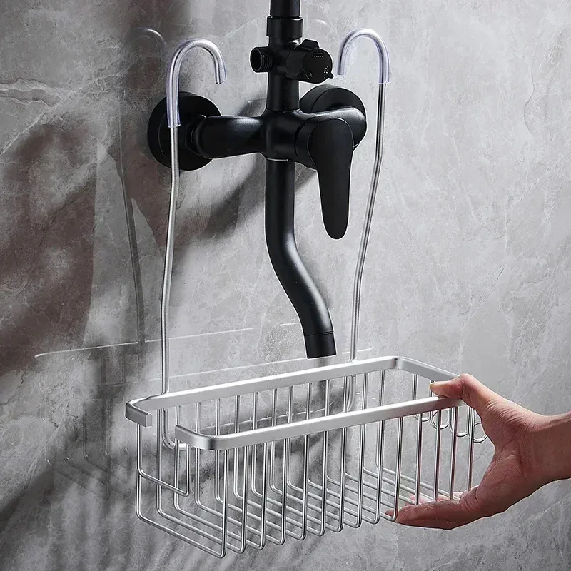 Praktisk väggmonterad dusch- och toalettförvaringshylla utan borrning 3 Praktisk väggmonterad dusch- och toalettförvaringshylla utan borrning - Bild 3