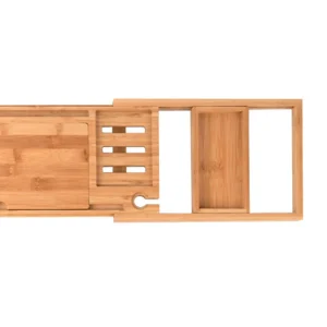 Utdragbar badkarsbräda med fack för bok och telefon – 60–87 cm 10 Utdragbar badkarsbräda med fack för bok och telefon – 60–87 cm