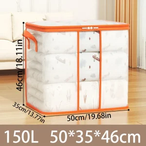 1- eller 3-delars Transparent Förvaringsväska med Handtag – För Kläder och Quilt, Vattentät PVC