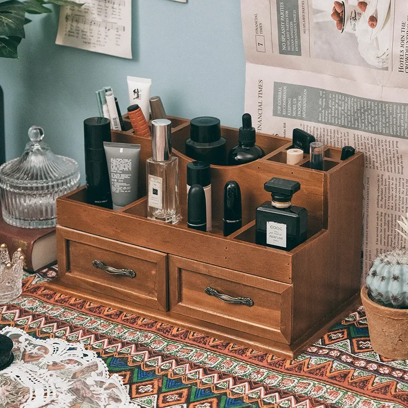 Skrivbordsorganisator – multifunktionell förvaringslåda i trä för pennor och kosmetika 3 Skrivbordsorganisator – multifunktionell förvaringslåda i trä för pennor och kosmetika - Bild 3