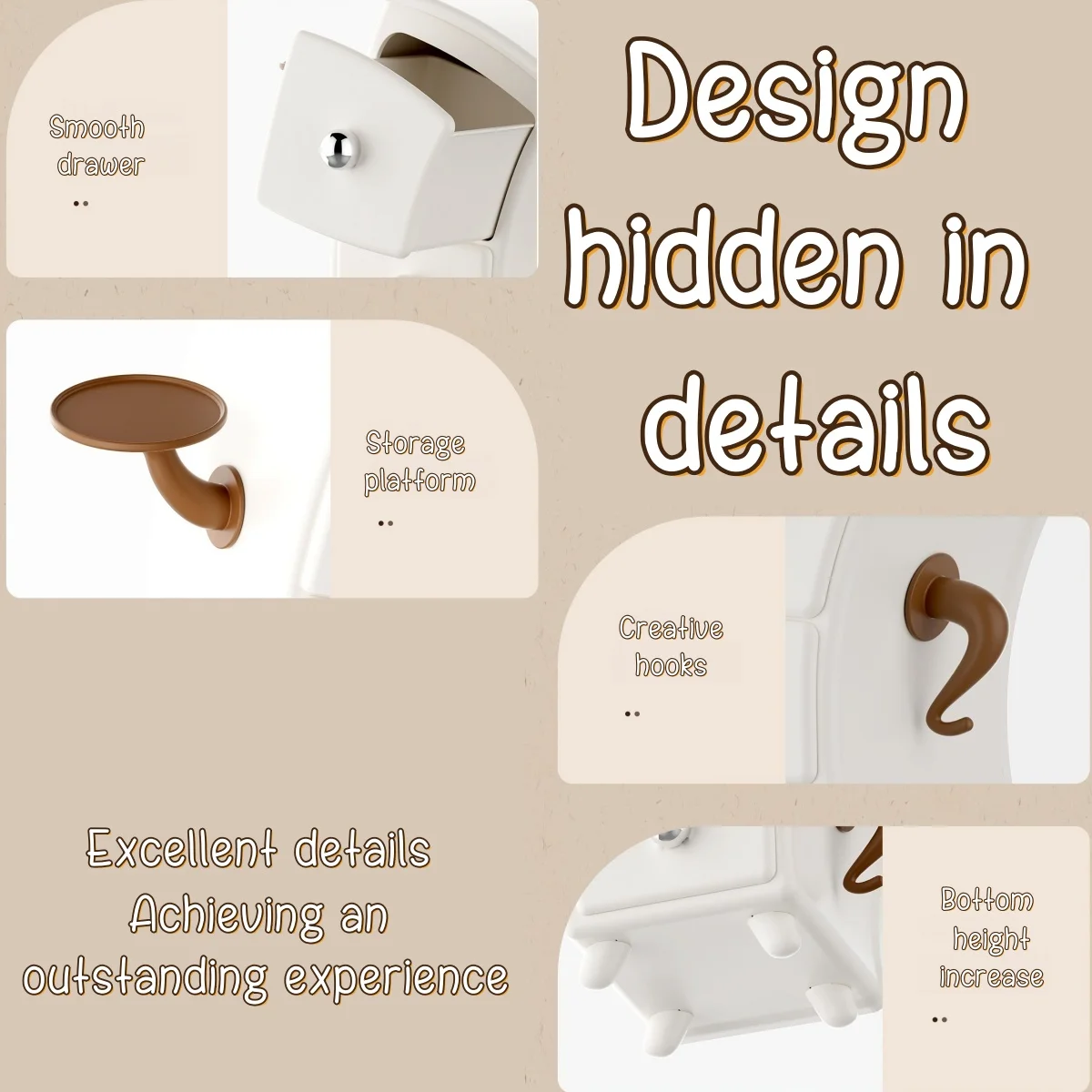 Smyckesförvaringslåda i unik form med kosmetikapuff-organizer och lådor 6 Smyckesförvaringslåda i unik form med kosmetikapuff-organizer och lådor - Bild 6