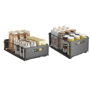 2-pack utdragbara skåpförvaringsorganisatorer 12 2-pack utdragbara skåpförvaringsorganisatorer