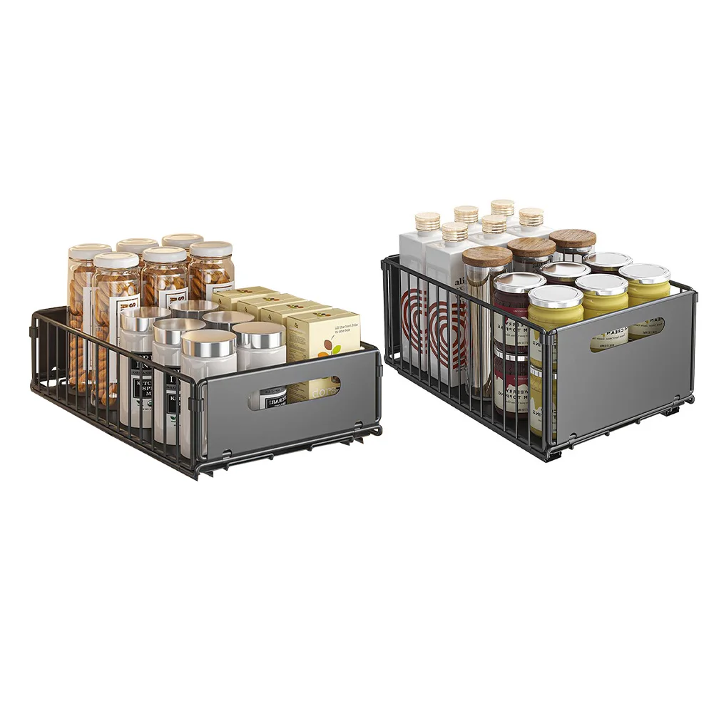 2-pack utdragbara skåpförvaringsorganisatorer 6 2-pack utdragbara skåpförvaringsorganisatorer - Bild 6