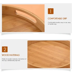 Rund serveringsbräda i bambu