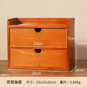 Skrivbordskorg i trä med lådor – Retro förvaring för smycken, makeup och småsaker 29 Skrivbordskorg i trä med lådor – Retro förvaring för smycken, makeup och småsaker