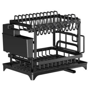 2-nivå diskställ med koppfack – robust och platsbesparande