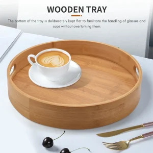 Rund serveringsbräda i bambu